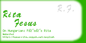 rita fesus business card